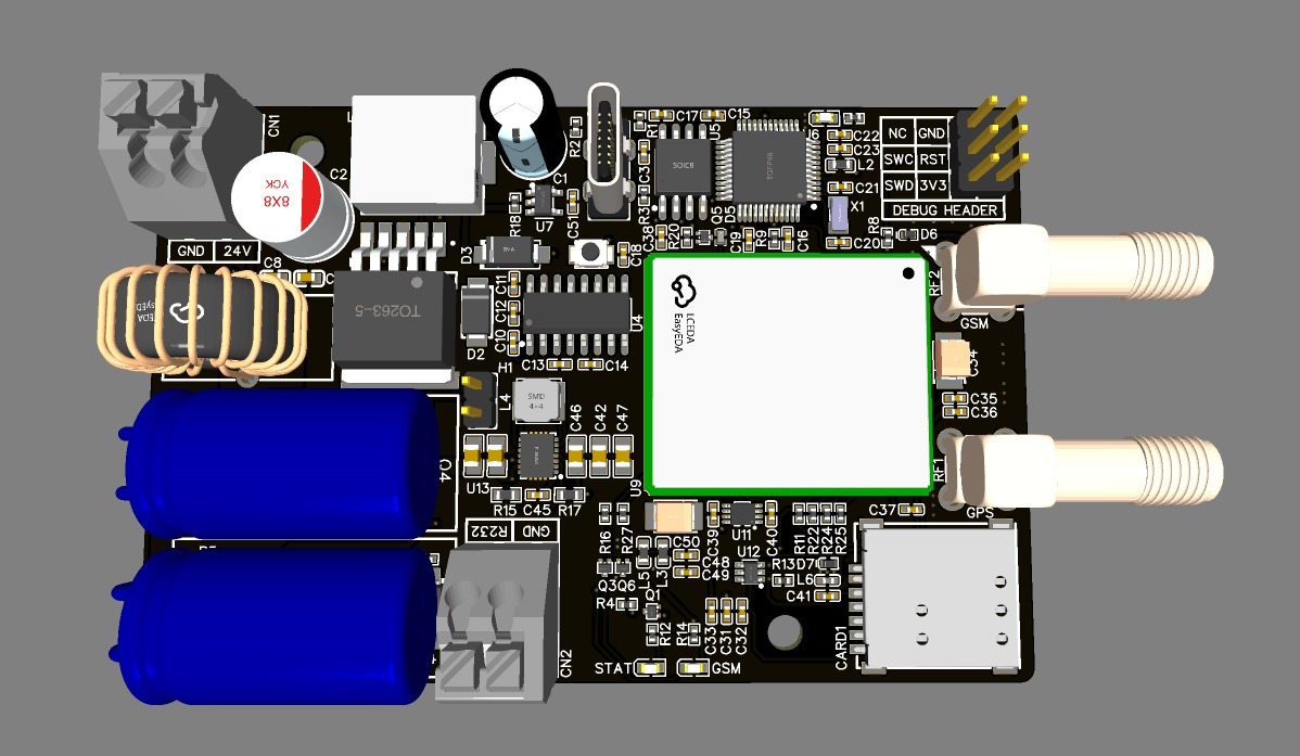 Custom IoT PCB designed and built by TaskWeave